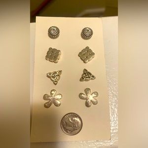 Four pair sterling earrings